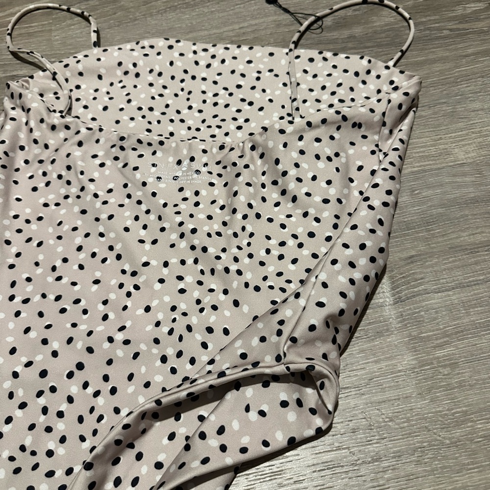 Stone Fox Swim Polka Dot One Piece in Cream and Black